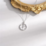 925 Silver Necklace Pendant Women Time Clock Silver 925 Jewelry