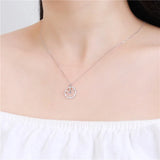 925 Silver Necklace Pendant Women Time Clock Silver 925 Jewelry