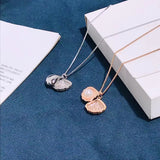 925 Silver Necklace Pendant Lady Pearl Shell Women Cross Chain