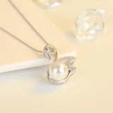 Sterling Silver Pearl Necklace Pendant for Women