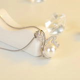 Sterling Silver Pearl Necklace Pendant for Women