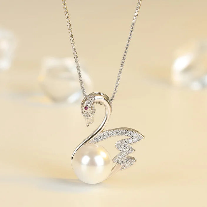 Sterling Silver Pearl Necklace Pendant for Women