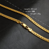 925 Silver Necklace 18k Plated 5mm Chain Women Men