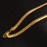925 Silver Necklace 18k Plated 5mm Chain Women Men