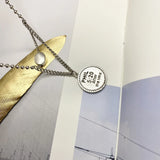Sterling Silver English Alphabet Numbers Round Card Pendant Peas Necklace