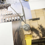 Sterling Silver English Alphabet Numbers Round Card Pendant Peas Necklace