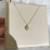 925 Silver Dandelion Flower Pendant Necklace Zircon Woman Jewelry Gift