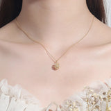 925 Silver Dandelion Flower Pendant Necklace Zircon Woman Jewelry Gift