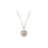 925 Silver Dandelion Flower Pendant Necklace Zircon Woman Jewelry Gift