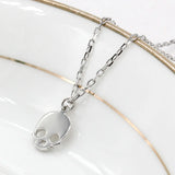 925 Sterling Silver Necklace Skeleton Skull Pendant Chain Punk Rock Jewelry