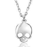 925 Sterling Silver Necklace Skeleton Skull Pendant Chain Punk Rock Jewelry