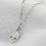 925 Sterling Silver Necklace Skeleton Skull Pendant Chain Punk Rock Jewelry