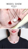 925 Silver Necklace, Skirt Style, Fan-Shaped Pendant