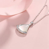 925 Silver Necklace, Skirt Style, Fan-Shaped Pendant