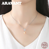 925 Silver Snowflake Zircon Pearl Necklace Women Jewelry