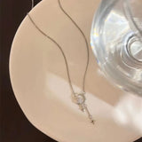 925 Sterling Silver Star Moon Choker Necklace Geometric Clavicle Chain