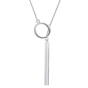 925 Silver Necklace Straight Ring Pendant Snake Bone Silver Necklace