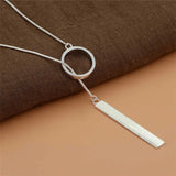 925 Silver Necklace Straight Ring Pendant Snake Bone Silver Necklace