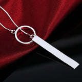 925 Silver Necklace Straight Ring Pendant Snake Bone Silver Necklace