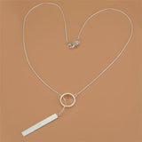 925 Silver Necklace Straight Ring Pendant Snake Bone Silver Necklace