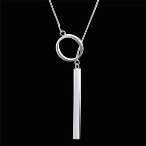 925 Silver Necklace Straight Ring Pendant Snake Bone Silver Necklace