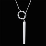 925 Silver Necklace Straight Ring Pendant Snake Bone Silver Necklace
