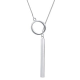 925 Silver Necklace Straight Ring Pendant Snake Bone Silver Necklace