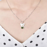 925 Sterling Silver Necklace Mouse Shape Pendant Lady Necklace