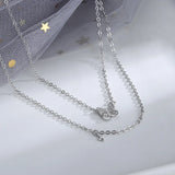 925 Silver Tassel Cross Necklace Flash Diamond Choker