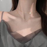 925 Silver Tassel Cross Necklace Flash Diamond Choker