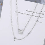 925 Silver Tassel Cross Necklace Flash Diamond Choker