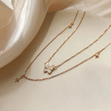 925 Silver Tassel Cross Necklace Flash Diamond Choker