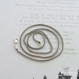 925 Silver Necklace, 1.6mm Snake Chain Bone Fox Tails, 55cm