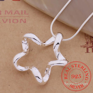 925 Silver 5-Star Necklace Women's Jewelry Gift