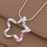 925 Silver 5-Star Necklace Women's Jewelry Gift