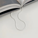 925 Silver Geometric Beads Choker Collarbone Chain
