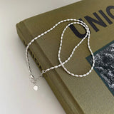 925 Silver Geometric Beads Choker Collarbone Chain