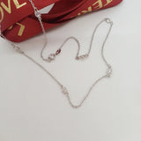925 Silver Necklace CZ Rhodium Plated 16-Inch Woman Jewelry