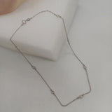 925 Silver Necklace CZ Rhodium Plated 16-Inch Woman Jewelry