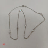 925 Silver Necklace CZ Rhodium Plated 16-Inch Woman Jewelry