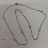 925 Silver Necklace CZ Rhodium Plated 16-Inch Woman Jewelry