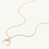925 Silver Moon Pendant Choker Necklace with Rainbow Zircon Collier R5