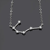 925 Silver Necklace 12 Constellation Zircon Pendant Collier Gift