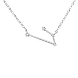 925 Silver Necklace 12 Constellation Zircon Pendant Collier Gift