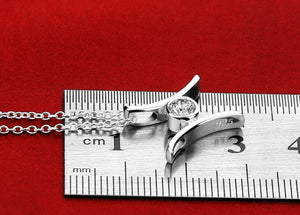 925 Silver Necklace Zircon Inlaid Letter Pendant Solid Necklace