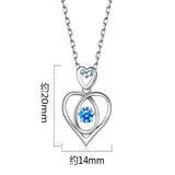 925 Silver Necklace Women's Heart Crystal Pendant Charm Jewelry Gift