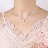 925 Silver Necklace Yellow Flower Shape Clavicle Chain Fine Jewelry