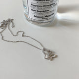 925 Silver Butterfly Pendant Necklace Zircon Asymmetric Design