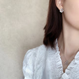 925 Silver Butterfly Pendant Necklace Zircon Asymmetric Design