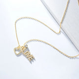 925 Silver Love Pendant Necklace Zircon Heart Choker